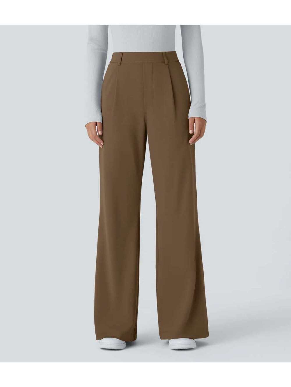 Halara Flex DayStretch High Waisted Work Flare Pants Brown Size Small Petite - Picture 1 of 9